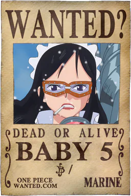 Affiche WANTED de Baby 5 - existence non officiellement confirmée