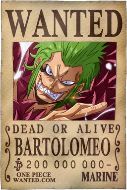 Affiche WANTED de Bartolomeo - 200000000 Berries