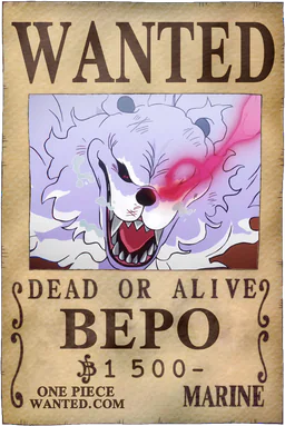 WANTED poster of Bepo - 1500 Berries