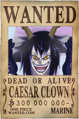 Affiche WANTED de Caesar Clown - 300000000 Berries