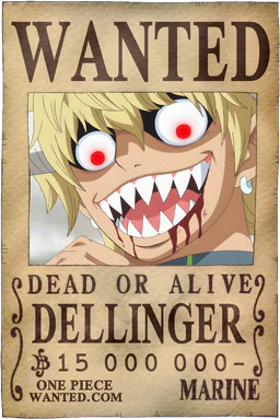 WANTED poster of Dellinger - 15000000 Berries