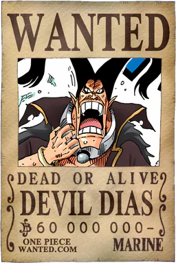 WANTED poster of Devil Dias - 60000000 Berries