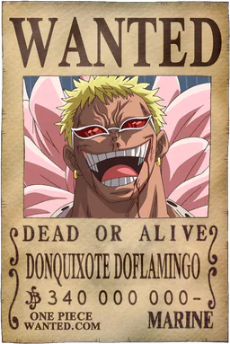 Affiche WANTED de Donquixote Doflamingo - 340000000 Berries