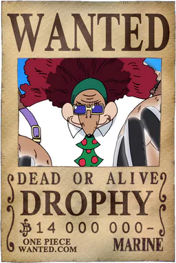 WANTED poster of Drophy - 14000000 Berries