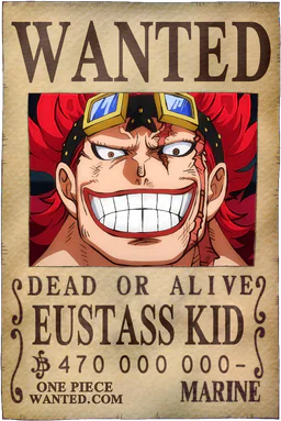 Poster WANTED de Eustass Kid - 470,000,000 Berries