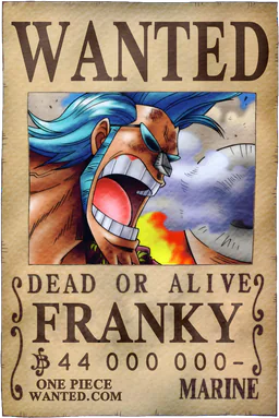 WANTED poster of Franky - 44000000 Berries