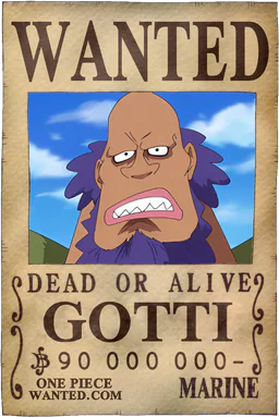Affiche WANTED de Gotti - 90000000 Berries