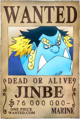 WANTED poster of Jinbe - 76000000 Berries
