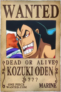 Affiche WANTED de Kozuki Oden - montant inconnu de Berries