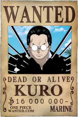 Affiche WANTED de Kuro - 16000000 Berries