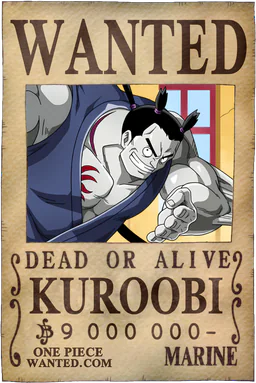 WANTED poster of Kuroobi - 9000000 Berries