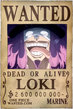 WANTED poster of Loki - 2600000000 Berries