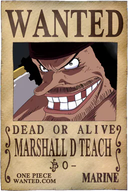 WANTED poster of Marshall D Teach - 0 Berries