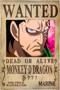 Affiche WANTED de Monkey D Dragon - montant inconnu de Berries