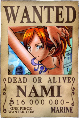 Affiche WANTED de Nami - 16000000 Berries