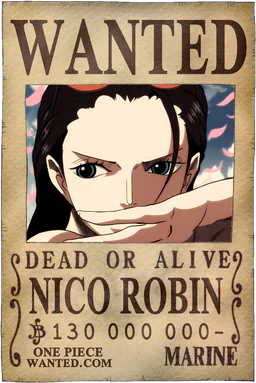 Affiche WANTED de Nico Robin - 130000000 Berries