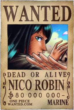 Affiche WANTED de Nico Robin - 80000000 Berries