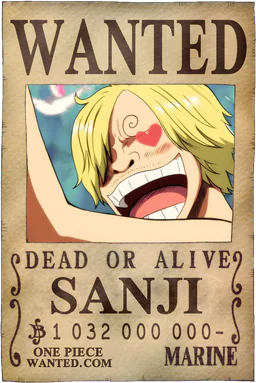 WANTED poster of Sanji - 1032000000 Berries