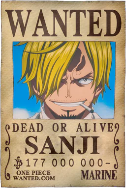 Affiche WANTED de Sanji - 177000000 Berries