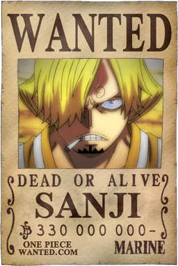 Affiche WANTED de Sanji - 330000000 Berries