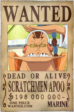 Affiche WANTED de Scratchmen Apoo - 198000000 Berries