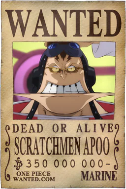 Affiche WANTED de Scratchmen Apoo - 350000000 Berries