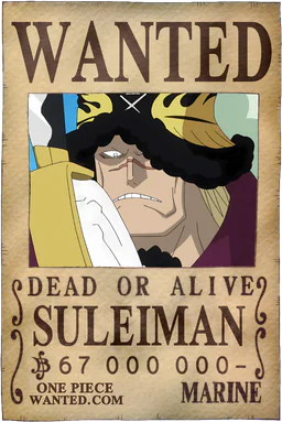 WANTED poster of Suleiman - 67000000 Berries