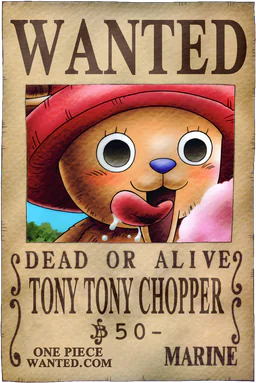WANTED poster of Tony Tony Chopper - 50 Berries