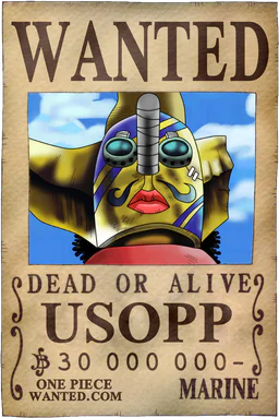 Affiche WANTED de Usopp - 30000000 Berries