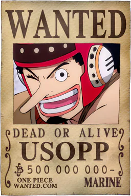 Poster WANTED of Usopp - 500,000,000 Berries