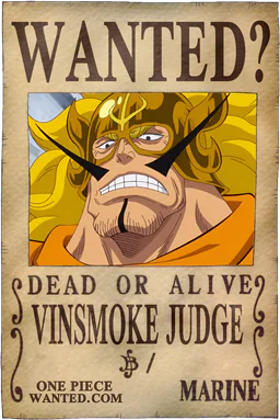 Affiche WANTED de Vinsmoke Judge - existence non officiellement confirmée