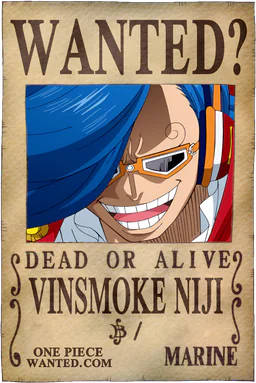 Affiche WANTED de Vinsmoke Niji - existence non officiellement confirmée