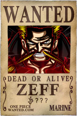 Affiche WANTED de Zeff - montant inconnu de Berries