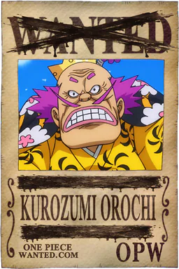 Neutralized WANTED poster of Kurozumi Orochi