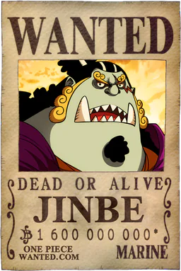 Poster predicted by One Piece Wanted: Jinbe at 1,600,000,000* Berries, a prediction and not an official bounty
