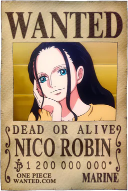 Poster predicted by One Piece Wanted: Nico Robin at 1,200,000,000* Berries, a prediction and not an official bounty